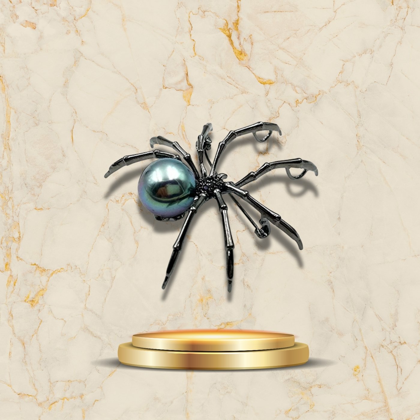 Broche araignée noire inspirée de l’époque victorienne