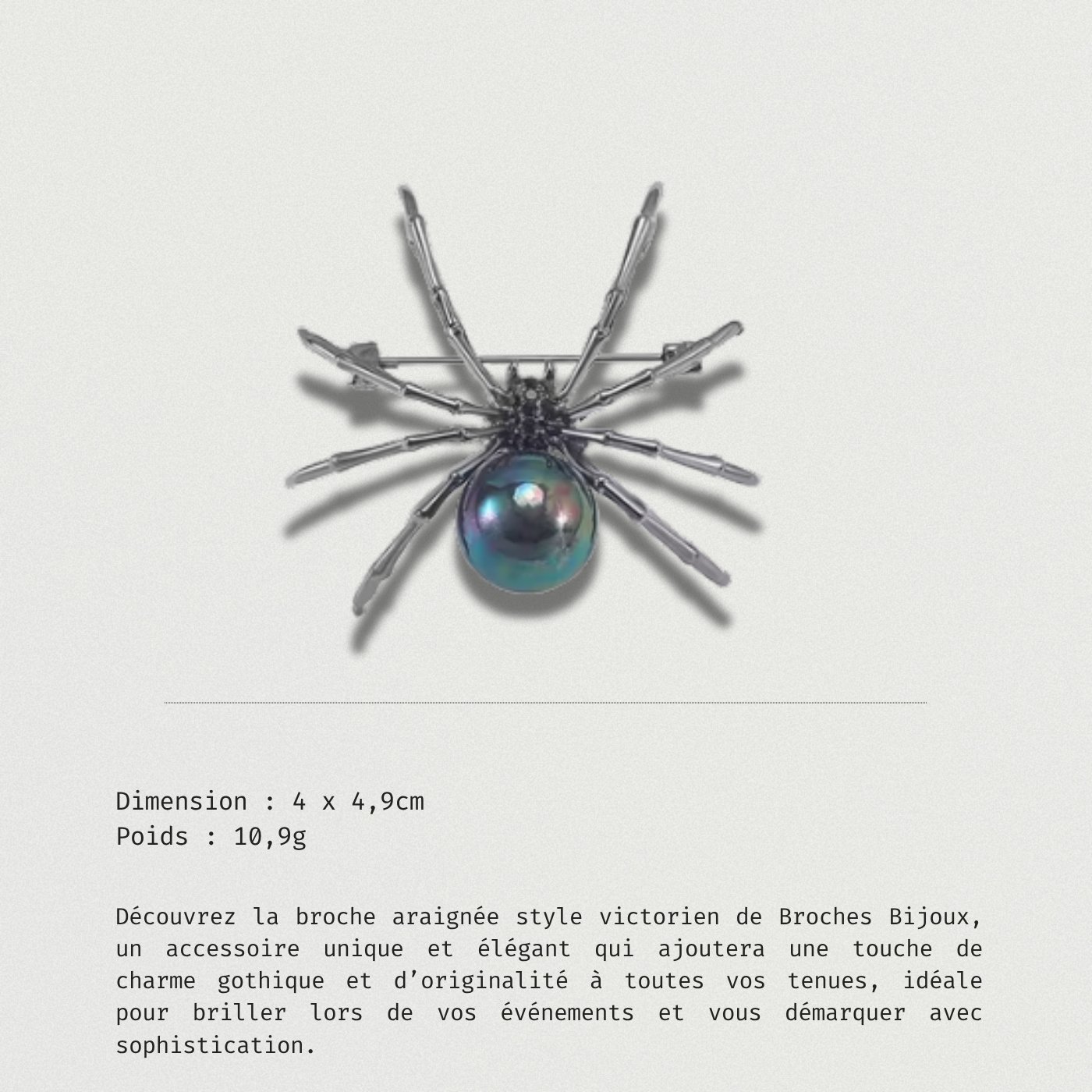 Bijou broche araignée élégante au design victorien