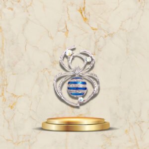 Broche Araignée Bleu Électrique - Élégance colorée pour votre tenue
