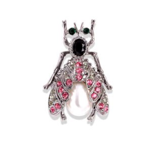 Broche Abeille Vintage fond rose