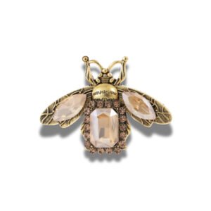 Broche Abeille Incrustation Éclatante mise en forme fond blanc 2