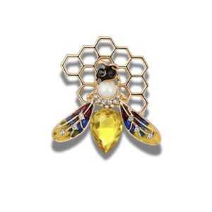 Broche Abeille Alvéole Sucrée fond blanc