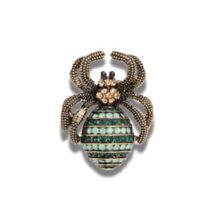 Broche Araignée Grenat Incandescent fond blanc