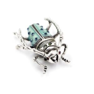 accessoire vintage scarabée vert