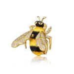 broche abeille en métal argenté