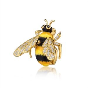broche abeille en métal argenté