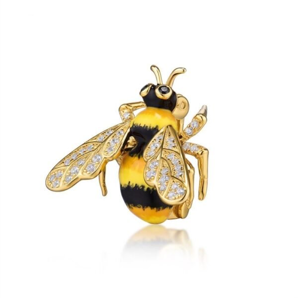 broche abeille en métal argenté