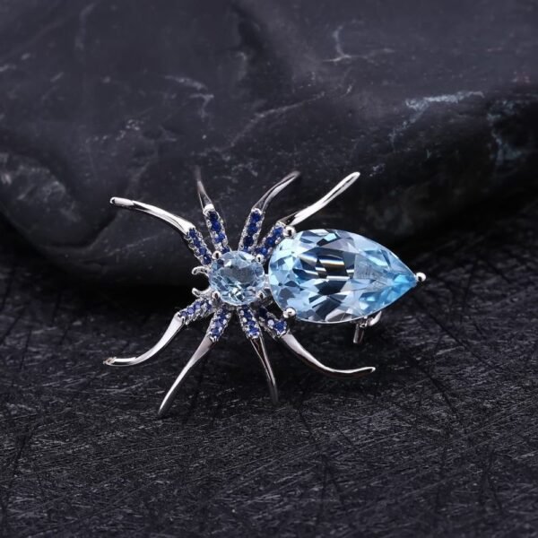 bijou araignée en topaze azurée