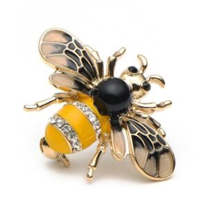 broche en forme d'abeille jaune