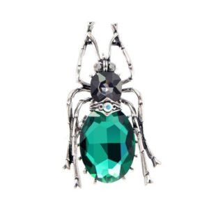 bijou scarabée en argent avec cristal vert