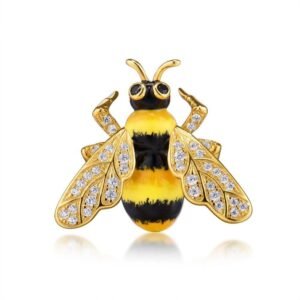 broche abeille ailes d'argent