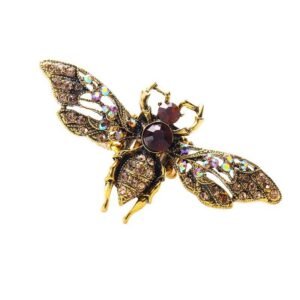 broche abeille ambrée