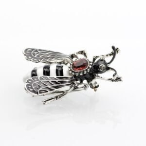 broche abeille anthracite