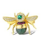 broche abeille argent chatoyant