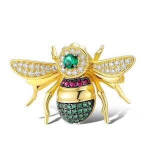 broche abeille argent chatoyant