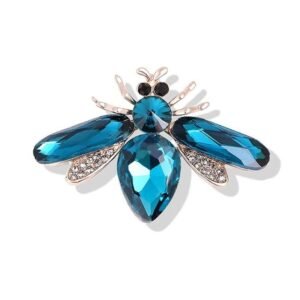 broche abeille bleu de minuit