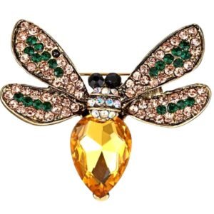 broche abeille cristal perles