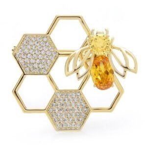 broche abeille deux cristaux