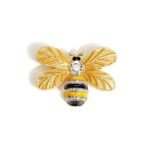 broche abeille dorée vive noire