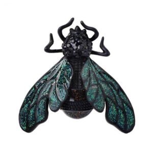 broche abeille noire longues ailes