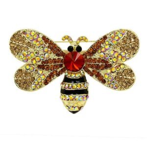 broche abeille ornée dorée