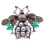 broche abeille silver pearl