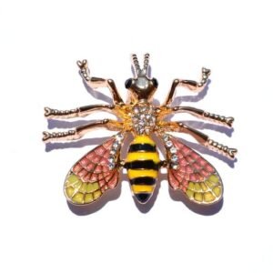 broche abeille strass gold