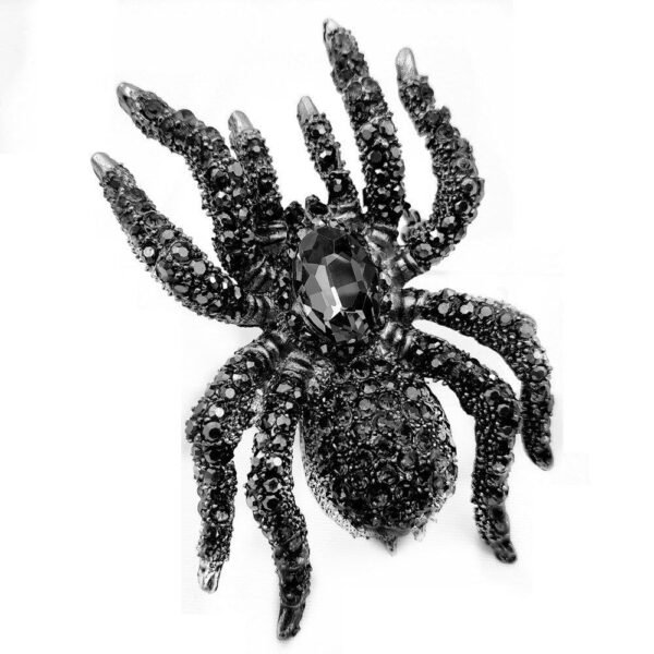 broche araignée noire en métal