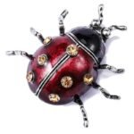 Broche Coccinelle Rouge Cuivrée