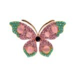 broche décorative papillon coucher de soleil