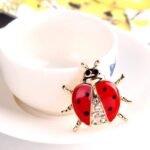 broche en cristaux coccinelle