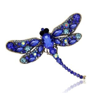 Broche Libellule Bleu Électrique