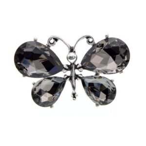 Broche Papillon Brillance Noire