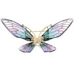 broche papillon en métal raffiné