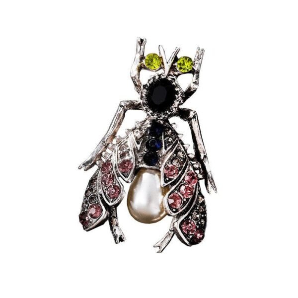 Broche Scarabée Volant Perlé