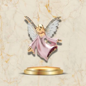 Bijou de Noël en forme d’ange doré avec ailes ornées de strass