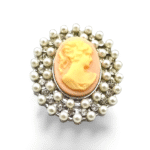 Broche Camée Portrait Perlé