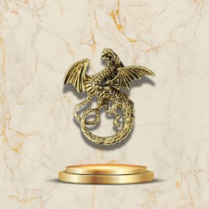 Broche artisanale dragon argenté et doré, touche médiévale chic