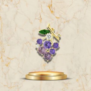 Broche bijou design en forme de raisin pour femme, style chic et raffiné