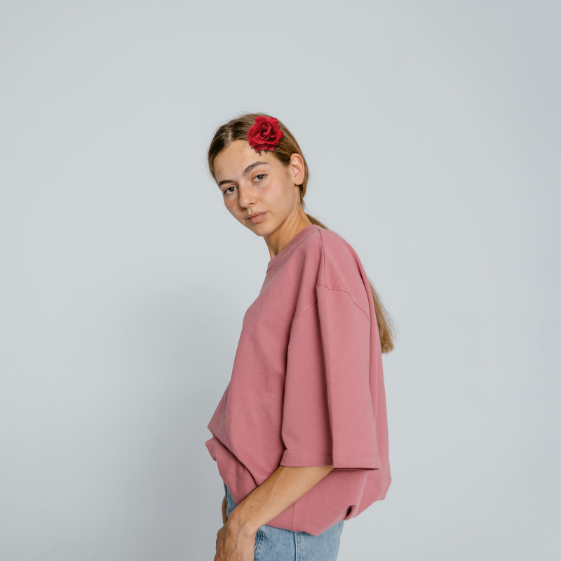 Bijou fantaisie broche rose rouge brillante