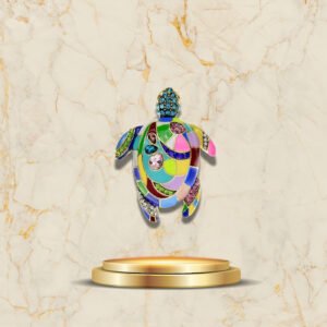 Broche Tortue Mosaïque élégante avec strass et reflets vifs