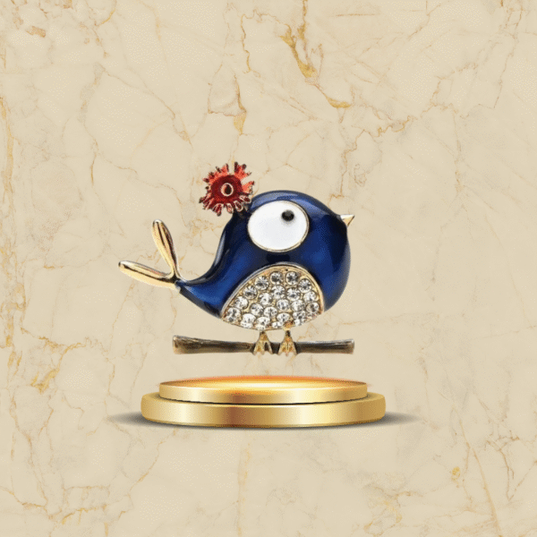 Bijou fantaisie broche oiseau original en métal doré