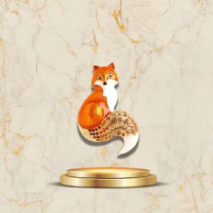 Broche Renard Pelage Orange avec détails brillants