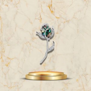 Broche Fleur Rose Infini symbolisant l’amour éternel