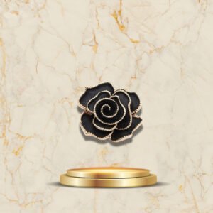 Broche Fleur Rose Noire symbole d’élégance et de mystère