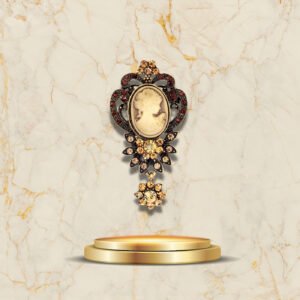 Broche Camée Étoile Antique marbre