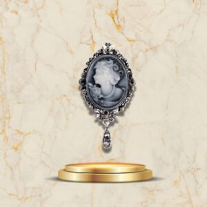 Broche Camée Noblesse Argentée marbre