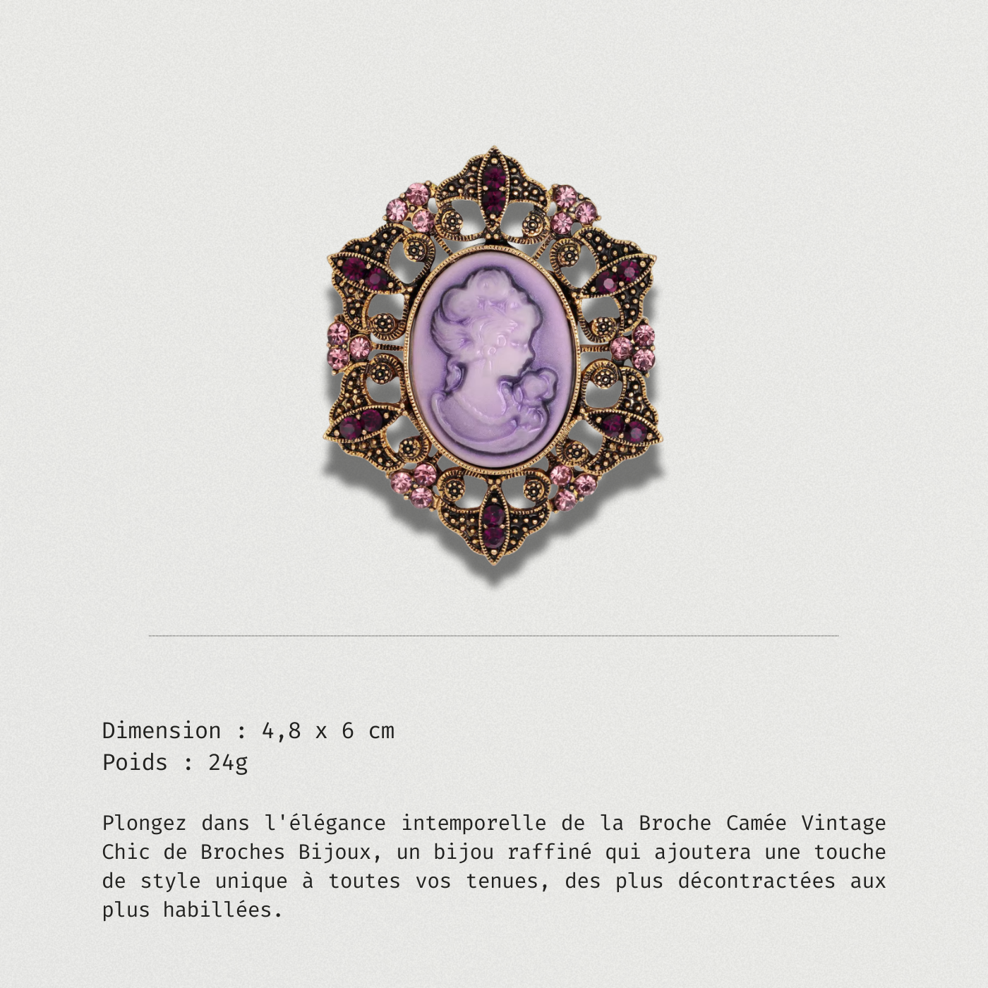 Broche Camée Vintage Chic description