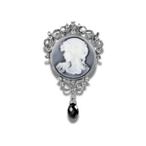 Broche Camée Heureux Ombrage fond blanc