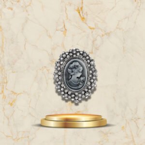 Broche Camée Grandeur Argent - Élégance vintage raffinée